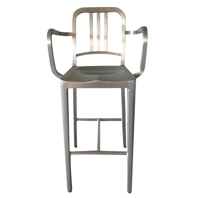 Emeco 1006 Navy® Brushed Finish Bar Stool Chairish