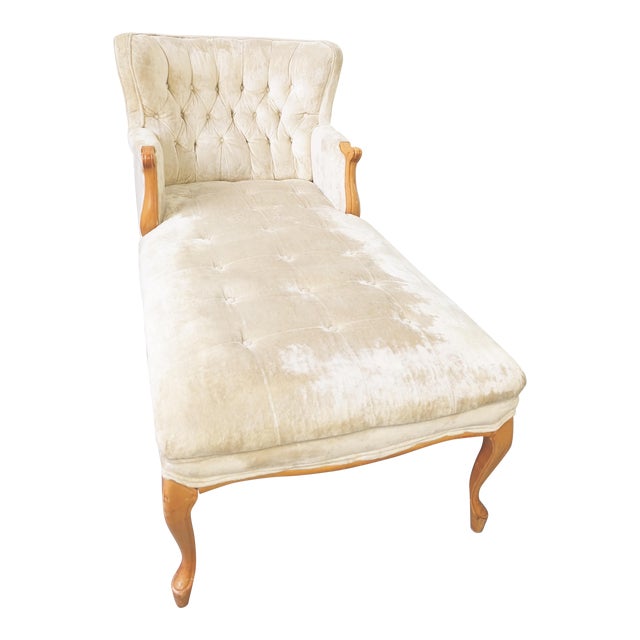 Vintage Crushed Velvet Tufted Chaise Lounger Chairish