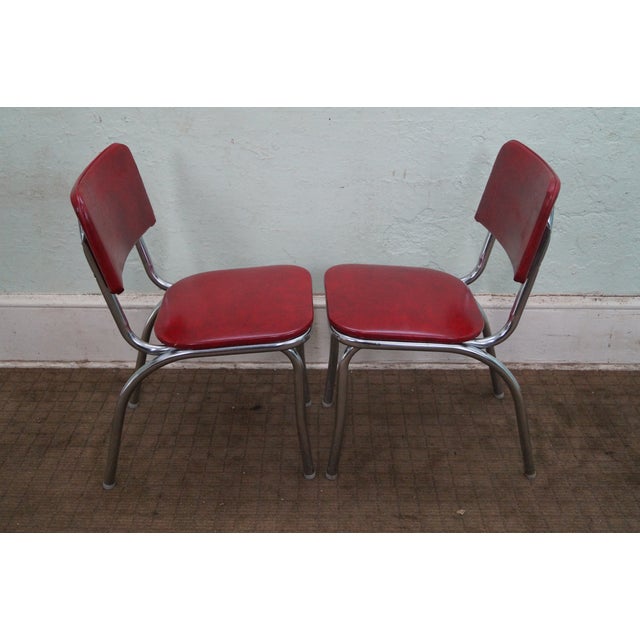 1950s Vintage Chrome & Red Vinyl Dining Chairs Chairish