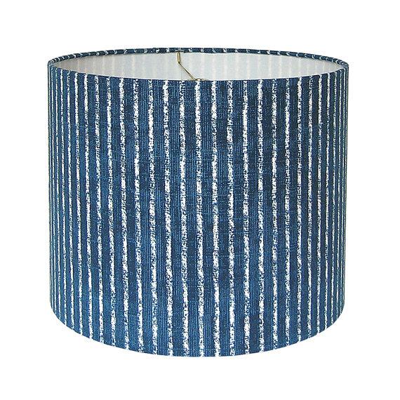 Drum Lamp Shade Magnolia Home Skyfall Navy Striped Custom ...