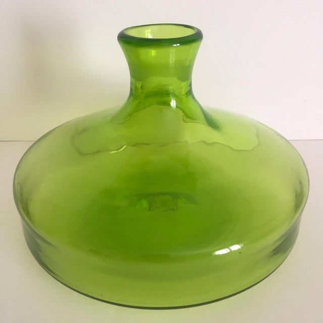 Vintage Blenko MidCentury Chartreuse Handmade Glass Vase Chairish