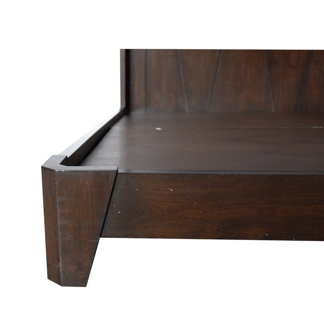 King Size Platform Bed with Geometric Headboard Chairish