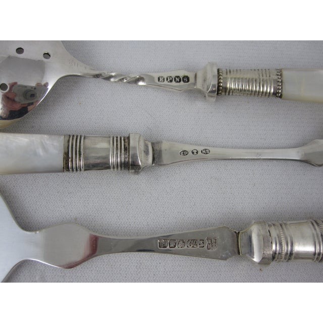 English Pearl Handled Sterling Plate Servers 5 Chairish