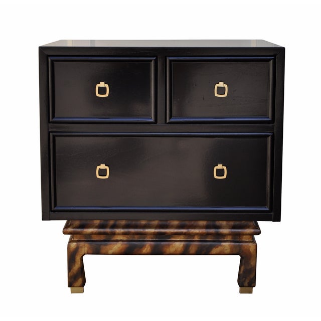 Faux Tortoise & Black Lacquer Nightstands A Pair Chairish