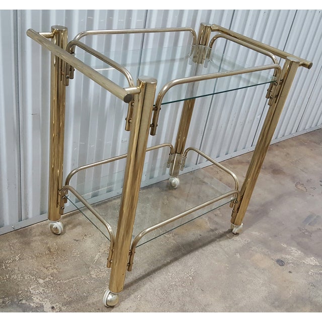 Brass and Glass Bar Cart Chairish