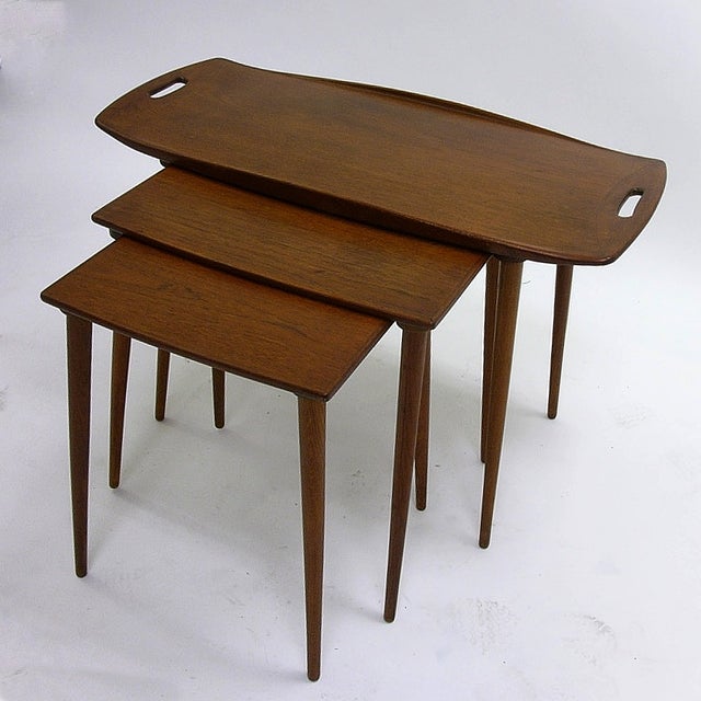 Jens Quistgaard Danish Teak Nesting Tables - Set of 3 | Chairish
