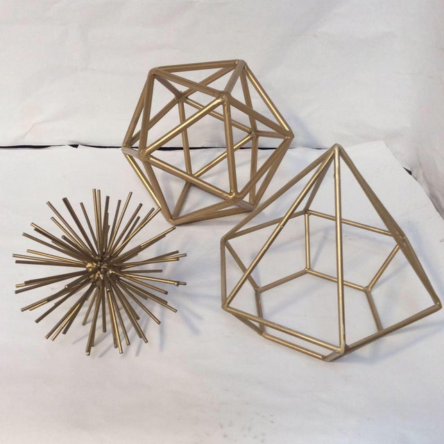 Gold Metal Geometric Shapes Set of 3 Chairish