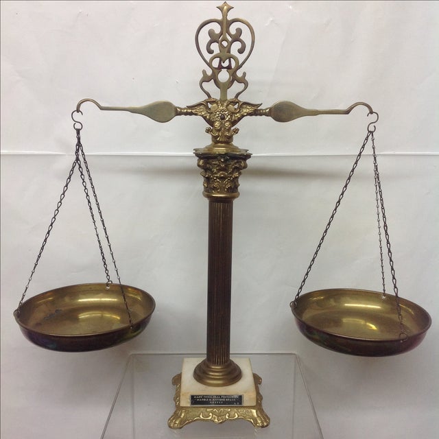 Mid Century Greek Brass Counterbalance Scale Chairish