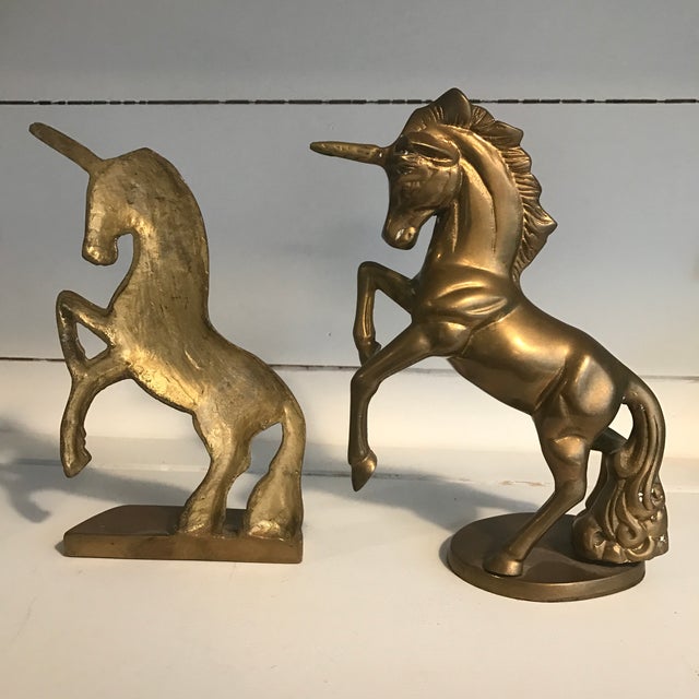 Vintage Brass Unicorn Bookends A Pair Chairish