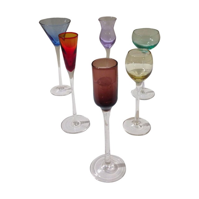 Vintage Stemmed Cordial Glasses Set of 6 Chairish