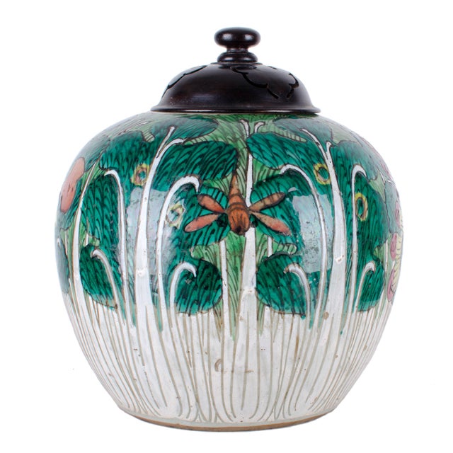Qing Dynasty Cabbage Leaf Ginger Jar Chairish