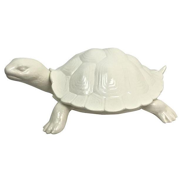 HandCast Ceramic Turtle Bowl With Shell Lid Chairish
