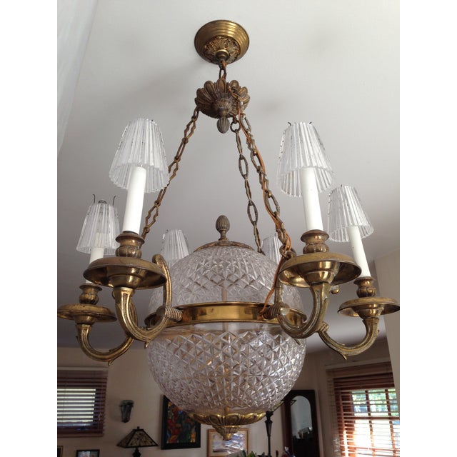 6 Light Brass Crystal Globe Chandelier Chairish