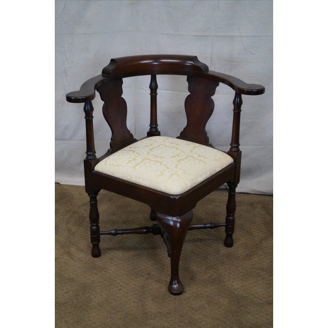 Statton Solid Cherry Queen Anne Style Corner Chair Chairish