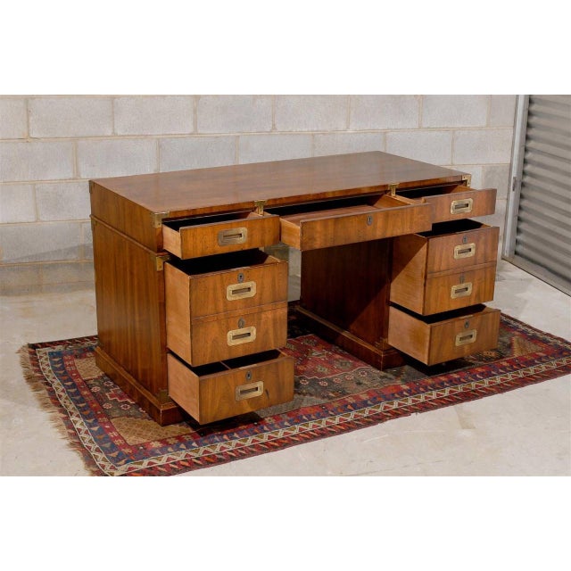 MidCentury Campaign Style Partner's Desk Chairish