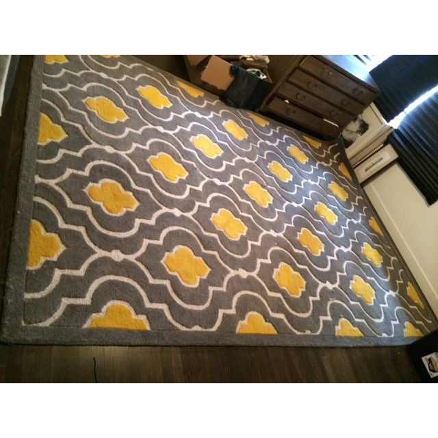 Modern Graphic Mustard & Grey Print Rug 7' x 11' Chairish
