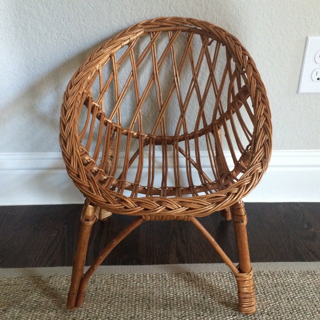 Vintage Child's Wicker Chair Chairish
