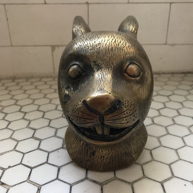 MidCentury Brass Rabbit Head Statue Chairish