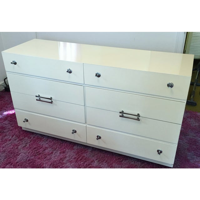MCM Style Dresser in White Lacquer Chairish