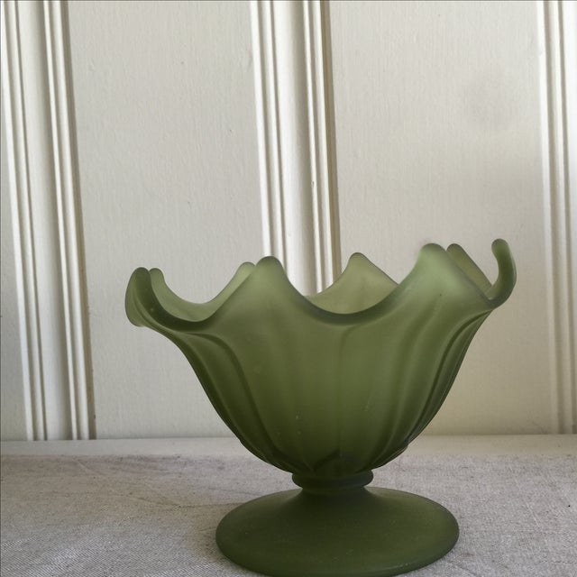 Green Ceramic & Frosted Glass Vases Set of 3 Chairish