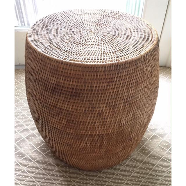 Boho Rattan Garden Stool | Chairish