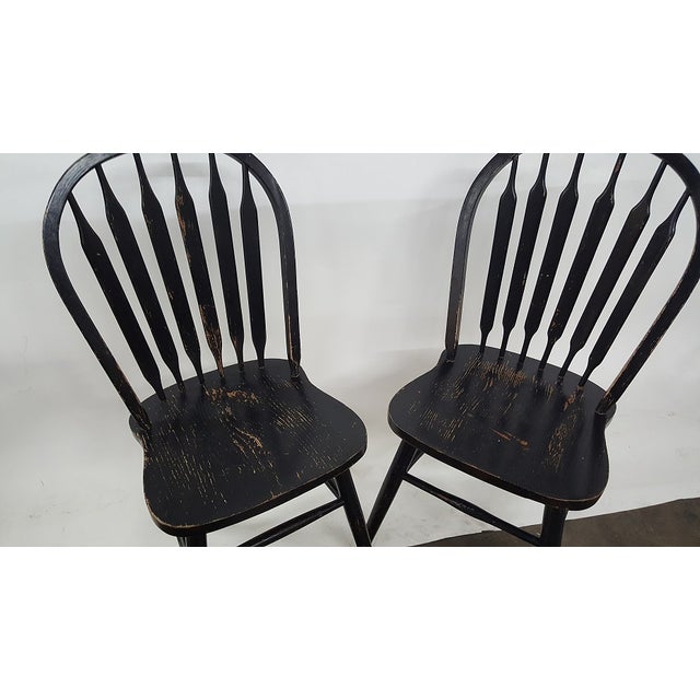 Distressed Black Chairs A Pair Chairish