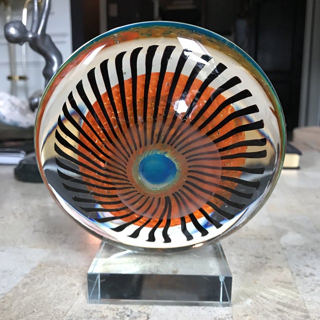 Murano Glass Eye Sculpture on Stand Chairish