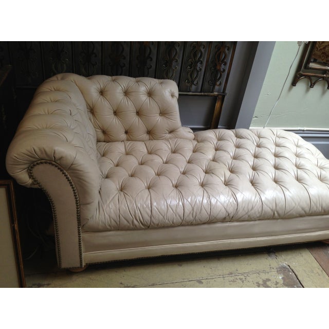 Vintage Tufted Leather Chesterfield Chaise Lounge Chairish