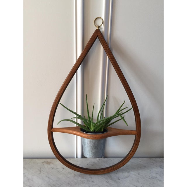 MidCentury Modern Wood Hanging Planter Chairish