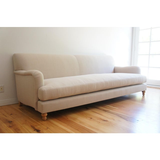 Custom Roll Arm Sofa With Modern Lines Chairish