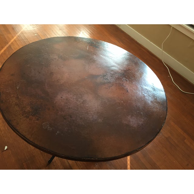 Arhaus Round Copper Top & Iron Base Dining Table Chairish