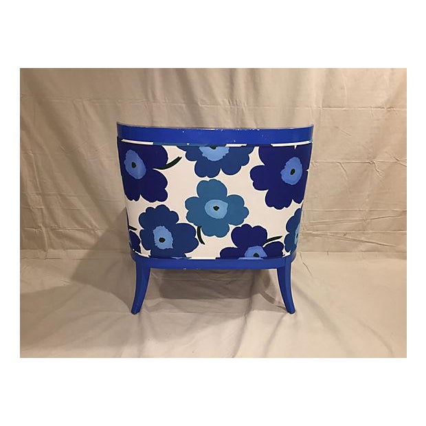 Vintage Marimekko Blue Floral Print Chair Chairish