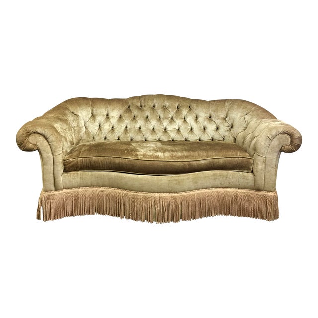 Tufted Velvet Chesterfield Sofa With Fringe by Century Furniture Chairish