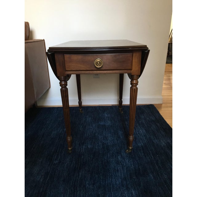 Solid Cherry Wood, DropLeaf Side Table With Drawer Chairish