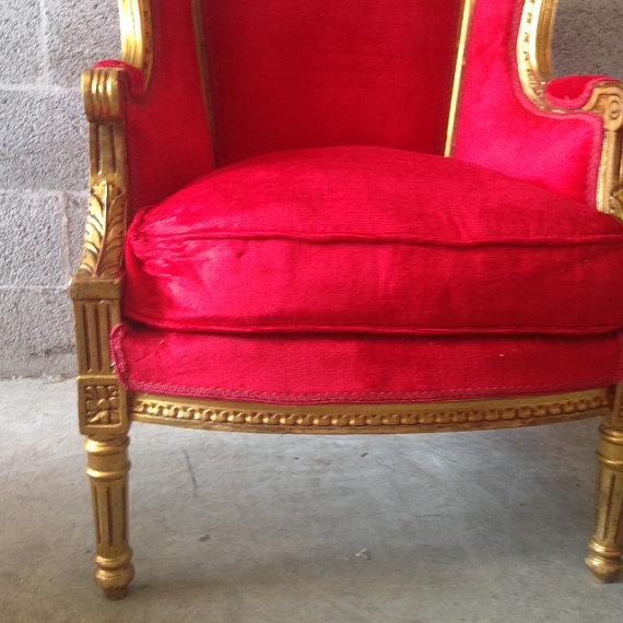 Antique Louis XVI Red Velvet Chairs Pair Chairish