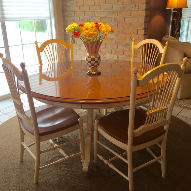 Ethan Allen Country French Dining Table and Chairs | Chairish