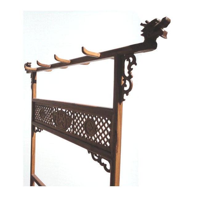 Chinese Rosewood Dragon Garment Rack Hanger Chairish