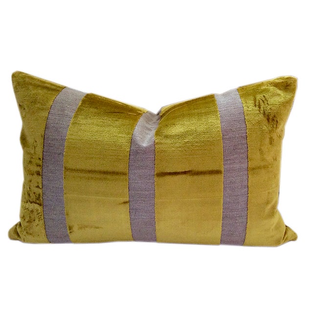 Mustard Sulfur Velvet Lumbar Accent Pillow Chairish