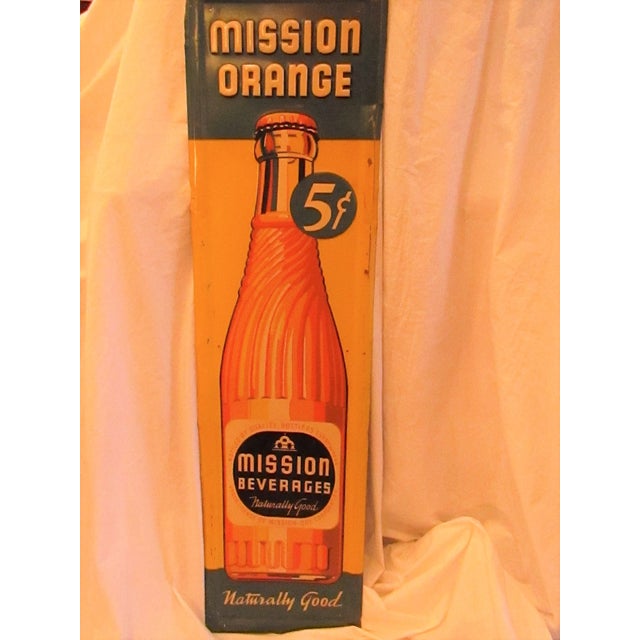 Vintage Tin 'Mission Orange Soda' Sign | Chairish