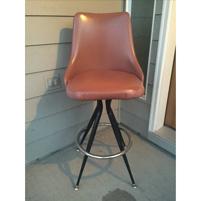 Vintage MidCentury Vinyl Bar Stool Chairish
