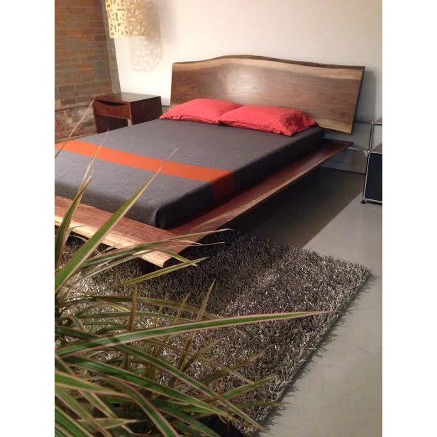 Solid Walnut Bed, Live Edge Headboard/Baseboard Chairish