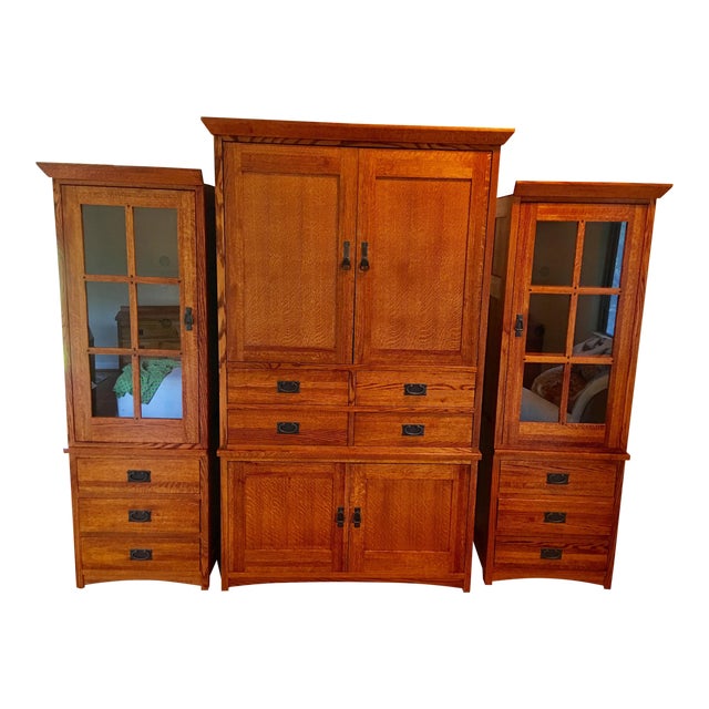 Restoration Hardware Oak Armoire | Chairish