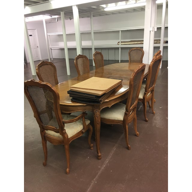 Vintage Thomasville French Court Dining Table & Chairs Set of 9