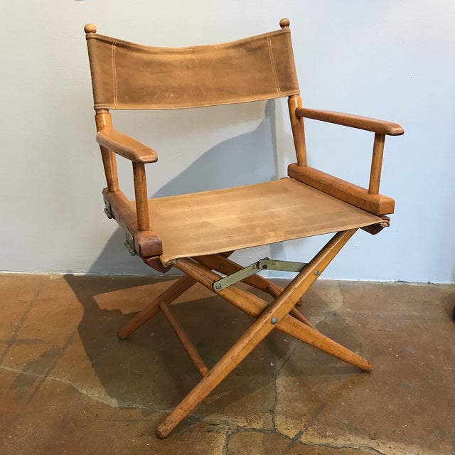 Wood & Canvas Fold Away Director's Chair Chairish