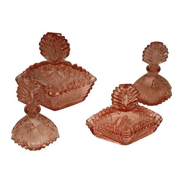 Vintage Pink Art DecoStyle Vanity Set Chairish