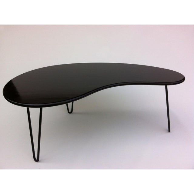 Black Mid-Century Kidney Bean Shaped Coffee Table | Chairish