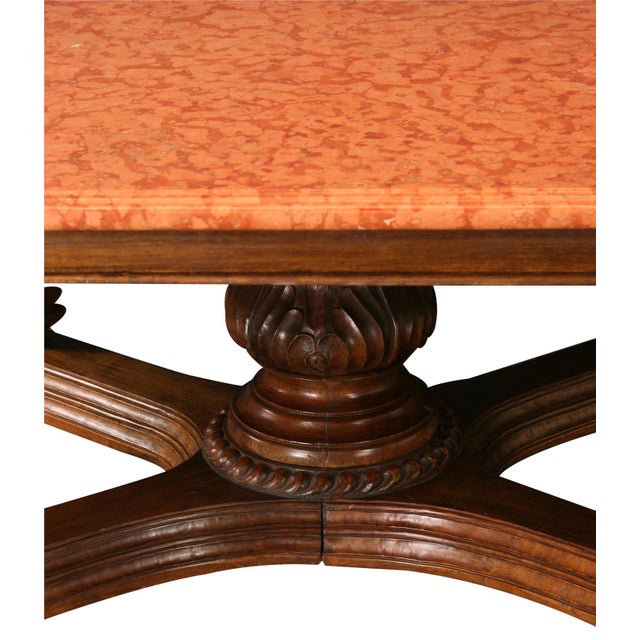 French Antique Marble Top Dining Table | Chairish