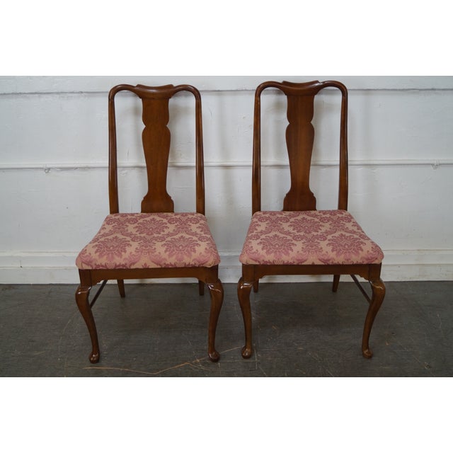 Thomasville Cherry Wood Queen Anne Dining Chairs Set of 6 Chairish