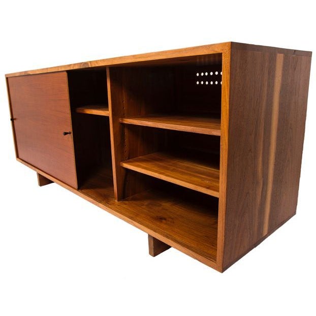 Nakashima Style Solid Walnut Media Cabinet | Chairish
