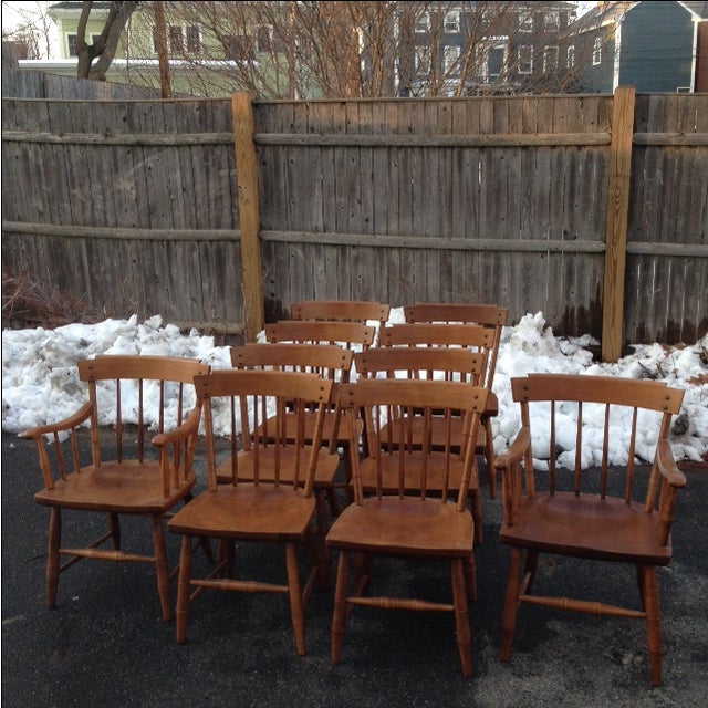 Heywood Wakefield Wood Dining Chairs Set of 10 Chairish